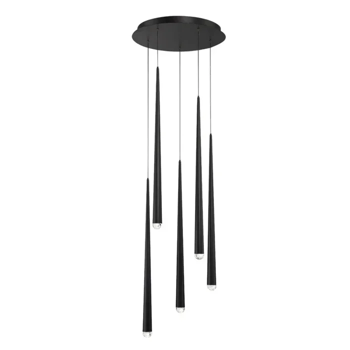 Modern Forms PD-41705R-BK 3500K 35 Watt Cascade Crystal LED Round Chandelier in BlackPD-41705R-BK