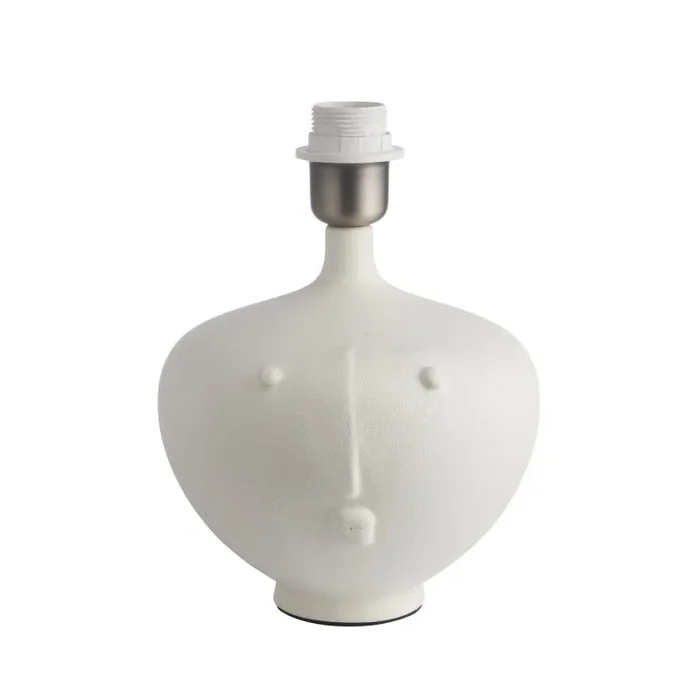 Mrs Table Base 1 Light E27 Matt White Ceramic Base With Brushed Metal Work (Base Only)