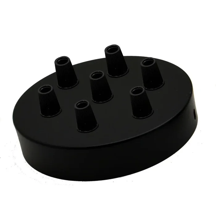 Multi Outlet Drop Black Metal Ceiling Rose 120x25mm~1461