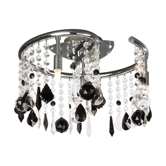 Nostri Ceiling Lamp, 5 Light G9 Chrome/Glass Droplets
