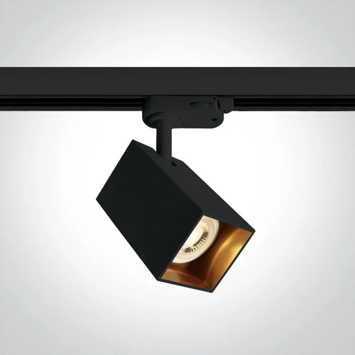One Light 65105NAT/B BLACK GU10 10W TRACK SPOT DARK LIGHT SQUARE