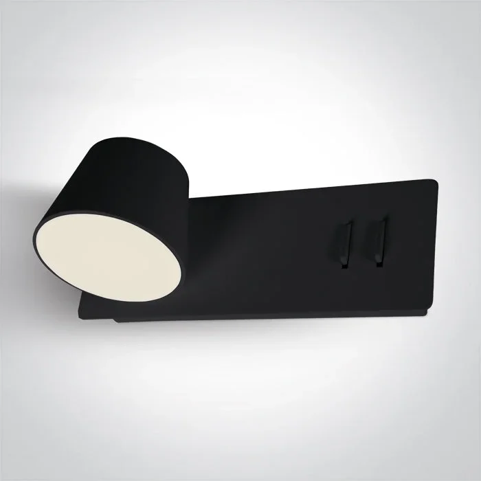 One Light 65147/B/W BLACK LED 6W+4W UPLIGHT WW IP20 230V LEFT