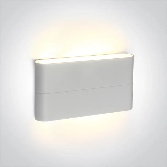 One Light 67376A/W/W WHITE LED WALL LIGHT 2x6W WW IP54 230v