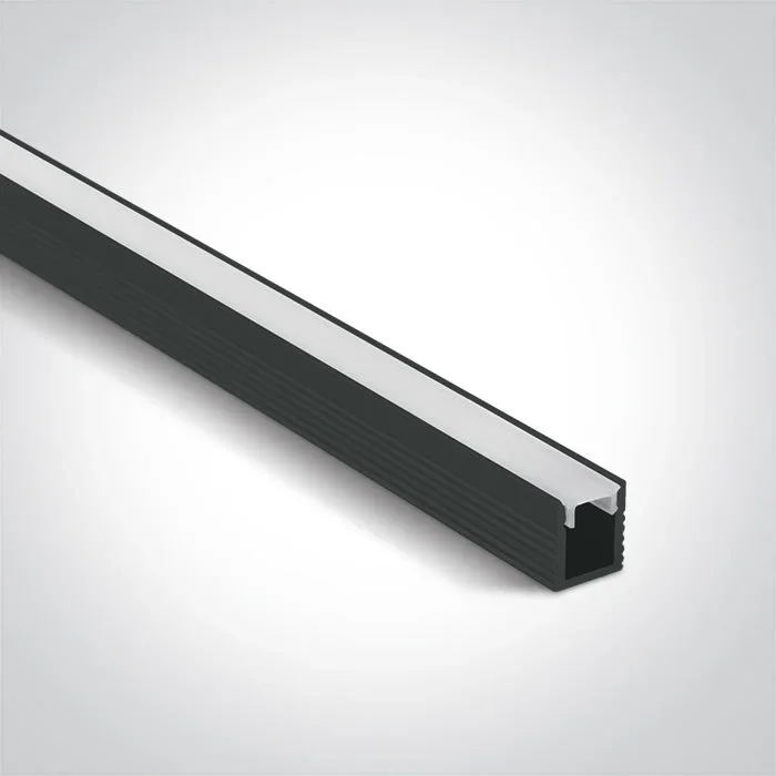One Light 7901/B BLACK PROFILE 2m FOR 5mm STRIPS + PC OPAL DIFFUSER