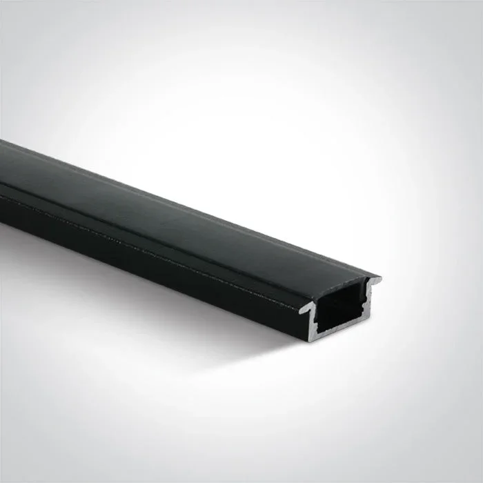 One Light 7902R/B/B BLACK RECESSED PROFILE 2m + BLACK PC diffuser