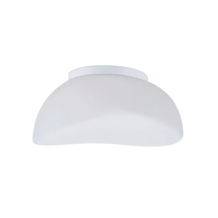 Opal 40cm Flush Ceiling 3 Light E27, Polished Chrome/Frosted White Glass