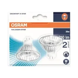Osram 20w 12v M269 GU5.3 MR16 Halogen Lamp – Twin Blister Pack