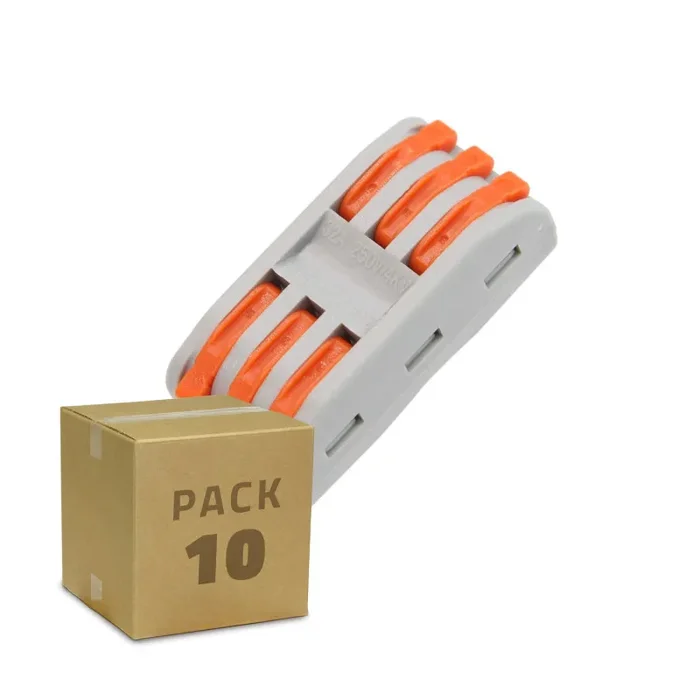 Pack 10 Quick Connectors 3 Inputs and 3 Outputs SPL-3 for Electrical Cable of 0.08-4mm