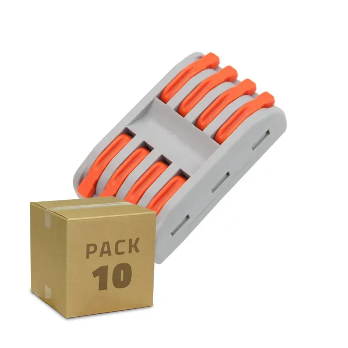 Pack 10 Quick Connectors 4 Inputs and 4 Outputs SPL-4 for splicing Electrical Cable of 0.08-4mm