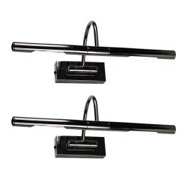 Pair of Capri Traditional Picture Wall Lights in Black Chrome