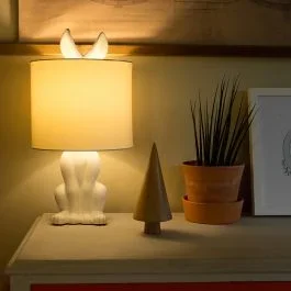 Pair of Lepus White Ceramic Hare Table Lamps