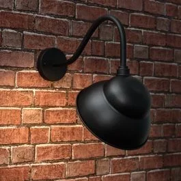 Pair of Porter IP23 Black Swan Neck Wall Lights