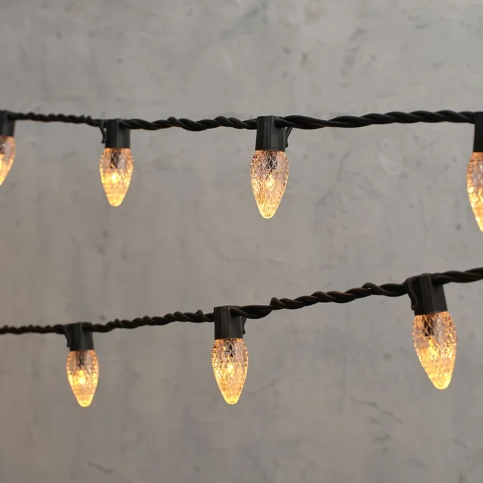 Plus Connect 135m 675 Traditional Warm White Connectable C9 Fairy Lights Black Cable