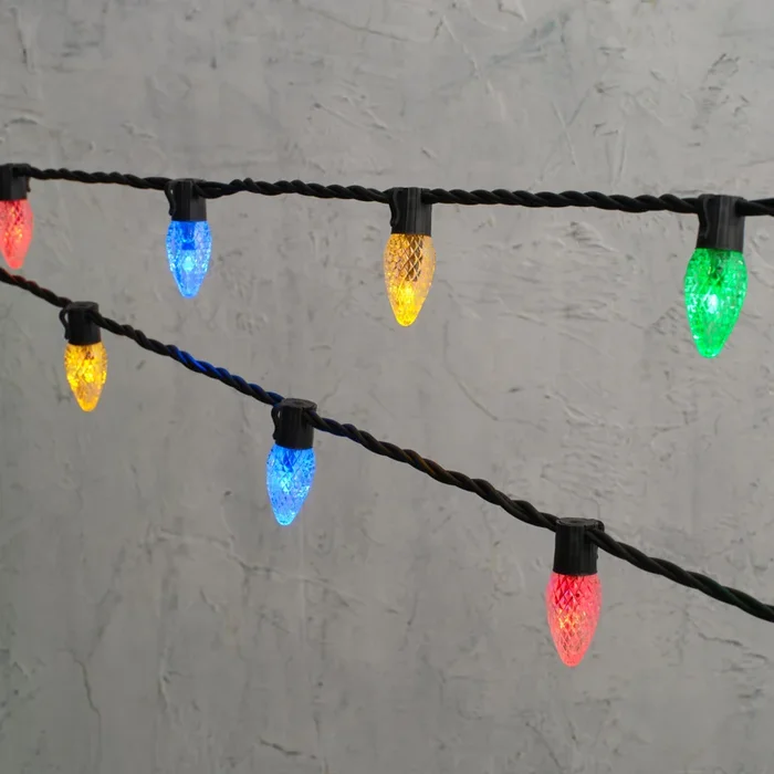 Plus Connect 25m 125 Multi Coloured Connectable C9 Fairy Lights Black Cable