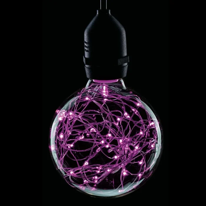 Prolite LED Globe 95mm 1.7W B22d 220-240V Pink with Twinkle Effect