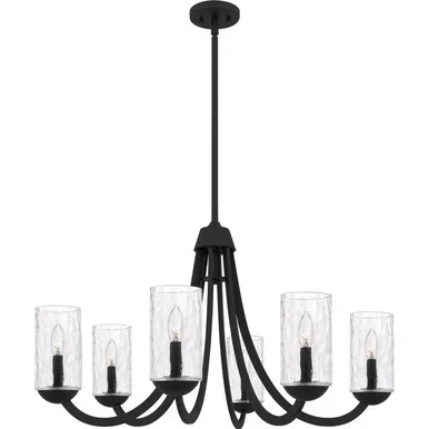 Quoizel Allard Six Light Chandelier in Matte Black – ALD5032MBK