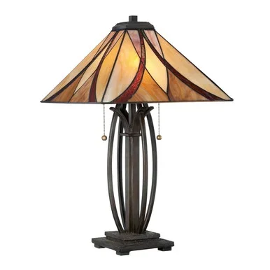 Quoizel Asheville Two Light Table Lamp in Valiant Bronze – TF1180TVA