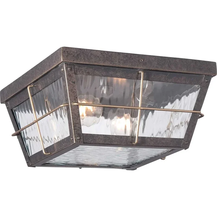 Quoizel Ceiling Flush from the Cortland range. Cortland 2 Light Outdoor Flush Product Code = QZ-CORTLAND-F