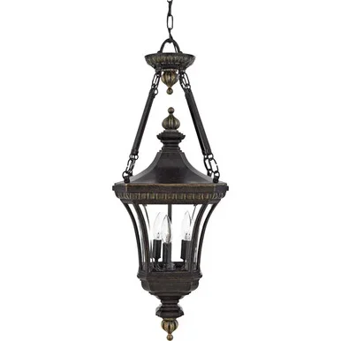 Quoizel Devon Three Light Outdoor Hanging Lantern in Imperial Bronze – DE1490IB