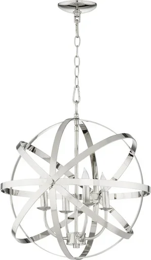 Quorum Celeste Four Light Chandelier in Polished Nickel – 6009-4-62
