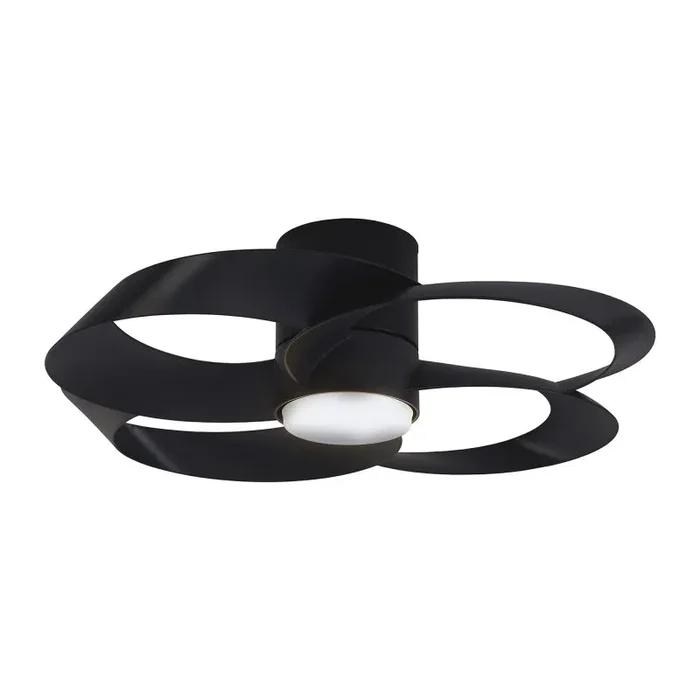 Rose 65cm 24W LED Dimmable Ceiling Light With Built-In 22W DC Reversible Fan, Remote Control 2700-5000K, 2000lm, Black