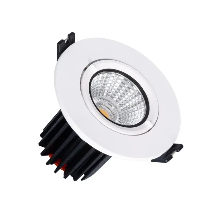 Round 38º 10W Cool White LED Downlight Cutout 70 mm with LIFUD Driver – White