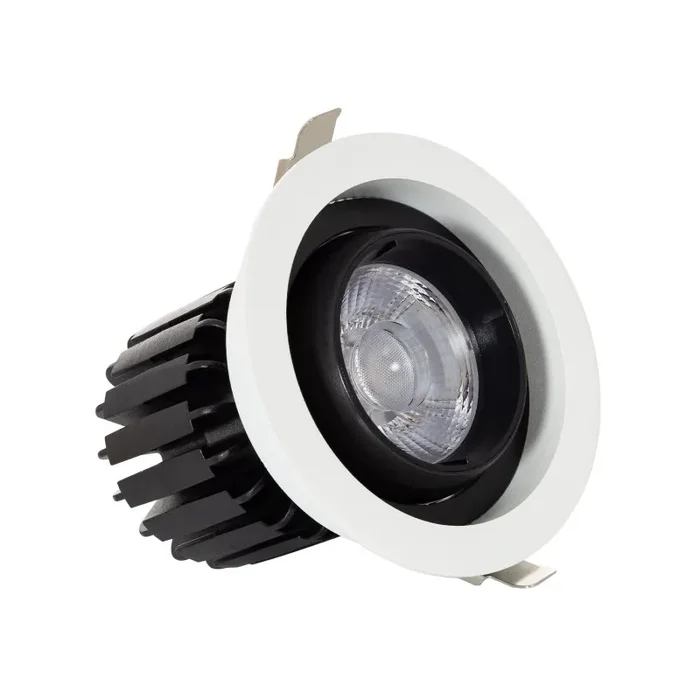 Round Expert Colour 18W Daylight COB LED Adjustable Downlight Cutout 115mm – Black & White