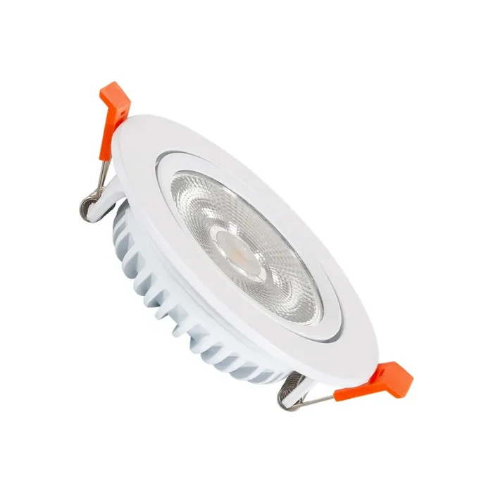Round Slim 10W Cool White COB LED Adjustable Downlight Cutout 90mm