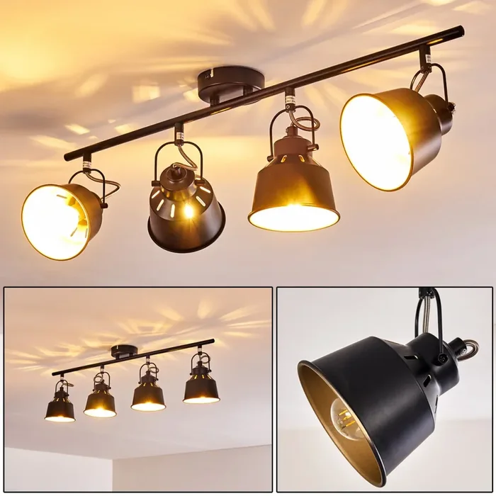 Safari Ceiling Light black, 4-light sources