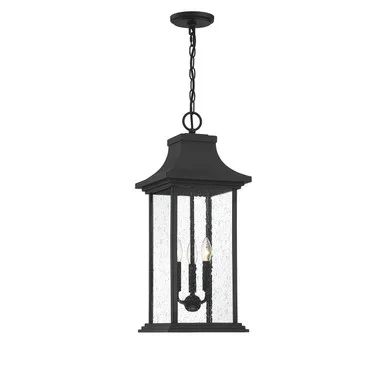 Savoy House Hancock Three Light Outdoor Pendant in Matte Black – 5-453-BK