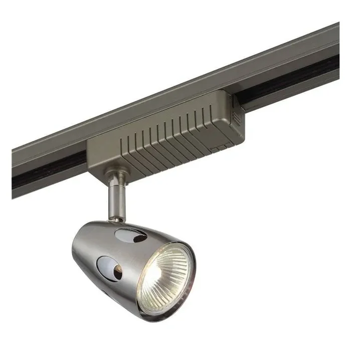 Saxby 42310 Pera Single Low Voltage Track Spot Head Satin Silver Finish