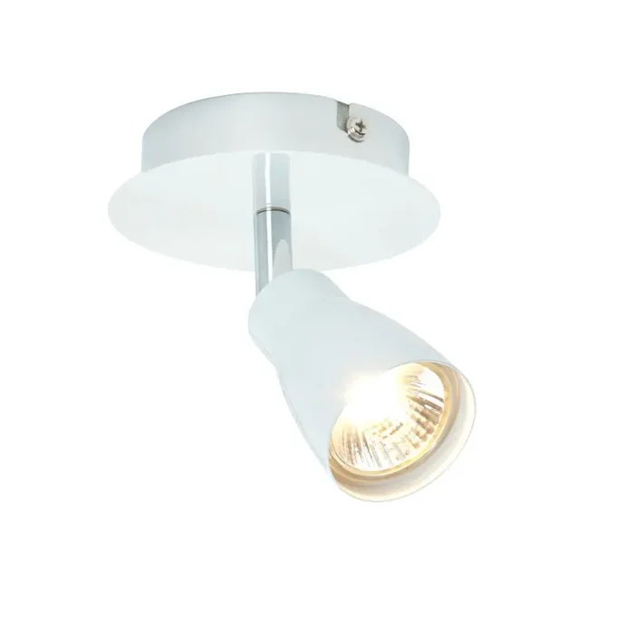 Saxby 49938 Hiro 1x50W Single Spotlight Gloss White Finish