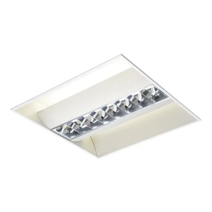 Saxby BOR255 2x55W + 1x18w Bora Double Recessed High Frequency Fitting Matt White Finish