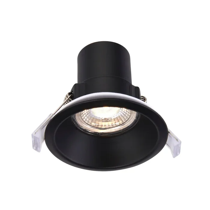 Saxby Lighting ShieldECO CCT anti-glare matt Black fire rated Downlight IP65 5W 101343