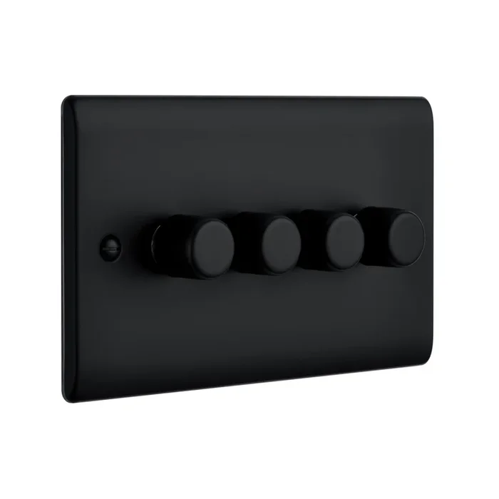 Saxby Raised Screwed 4G LED Dimmer 5-100W – Matt Black RS664BL