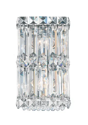 Schonbek Quantum Two Light Wall Sconce in Polished Stainless Steel – 2235O