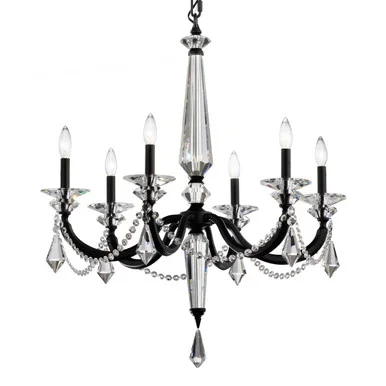 Schonbek Verona Six Light Chandelier in Antique Silver – S6706N-48R