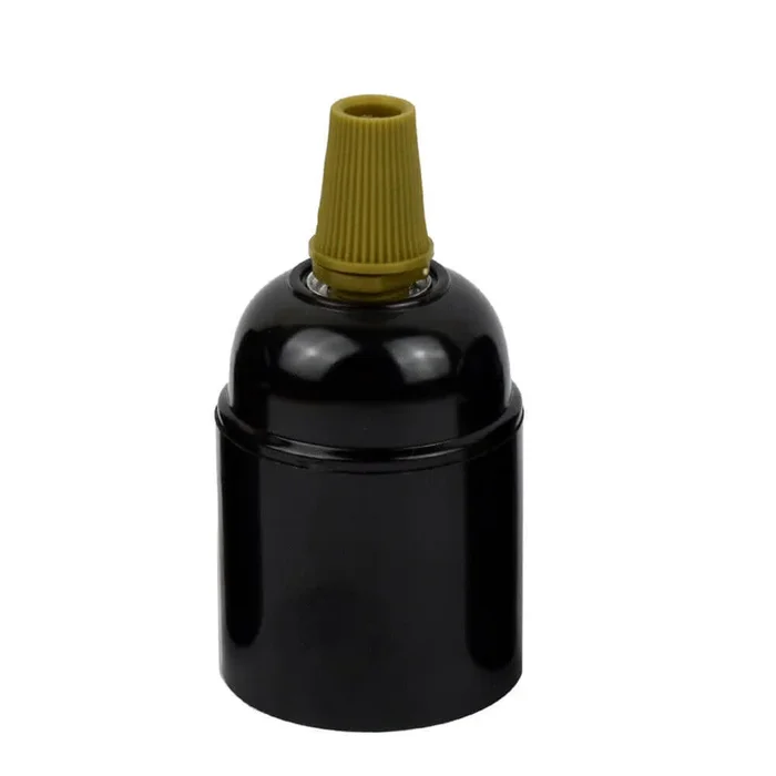 Screw E27 Plain Holder with Army Green Cord Grip Bakelite Lamp Holder~2983