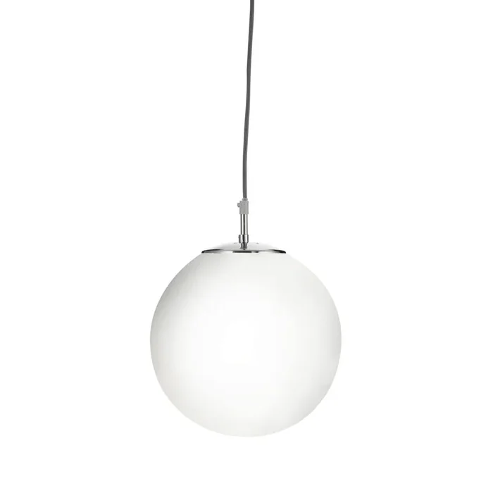 Searchlight Atom – 1Lt Pendant (Dia 25Cm), Satin Silver, Opal Glass 6066