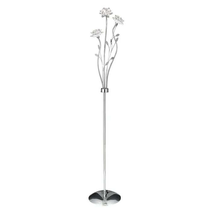 Searchlight Bellis – 3Lt Floor Lamp, Chrome, Clear Flower Glass 7283Cc