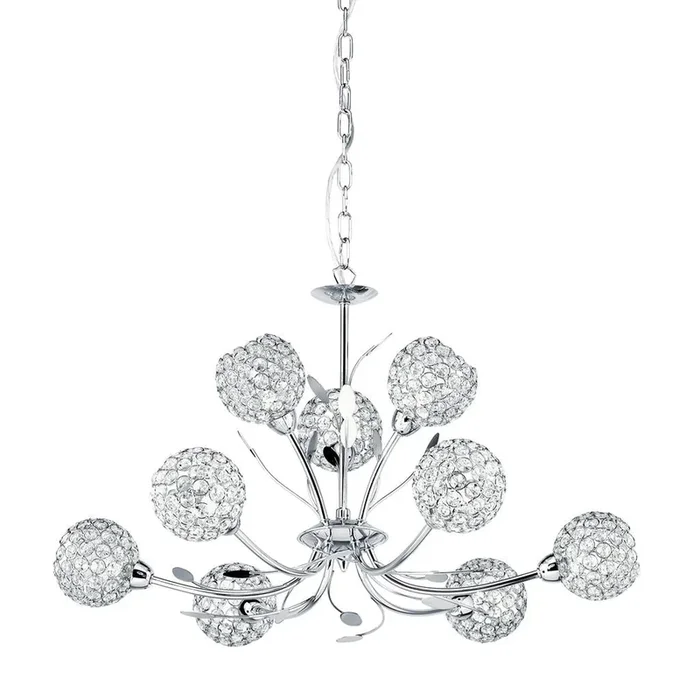 Searchlight Bellis Ii – 9Lt Ceiling, Chrome, Clear Glass Deco Shade 5579-9Cc