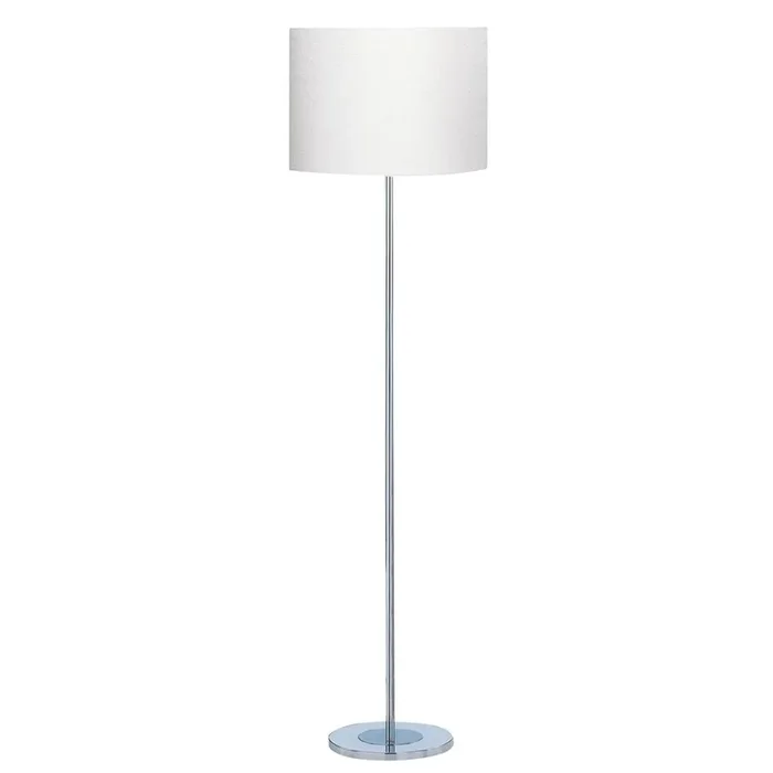 Searchlight Carter Floor Lamp – Chrome Round Base Ivory Drum Shade 7550Cc