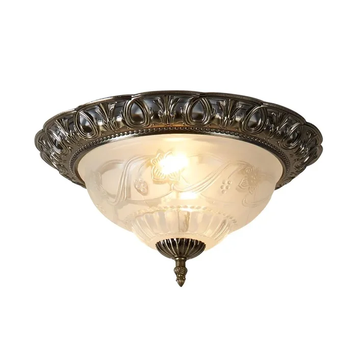 Searchlight Derby Flush Ant/Brass/Glass Fitting 33Cm 7045-13