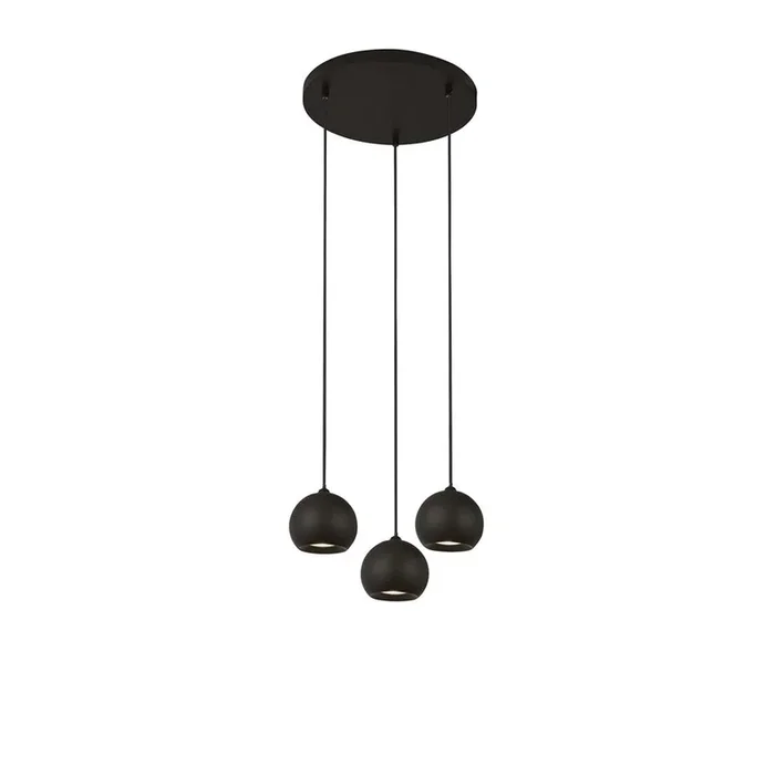 Searchlight Eindhoven 3 Light Matt Black Multi Drop Pendant 1014-3Bk