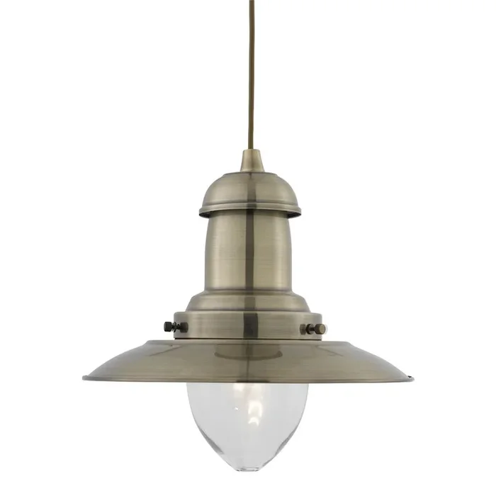Searchlight Fisherman Ant/Brass Pendant 4301Ab