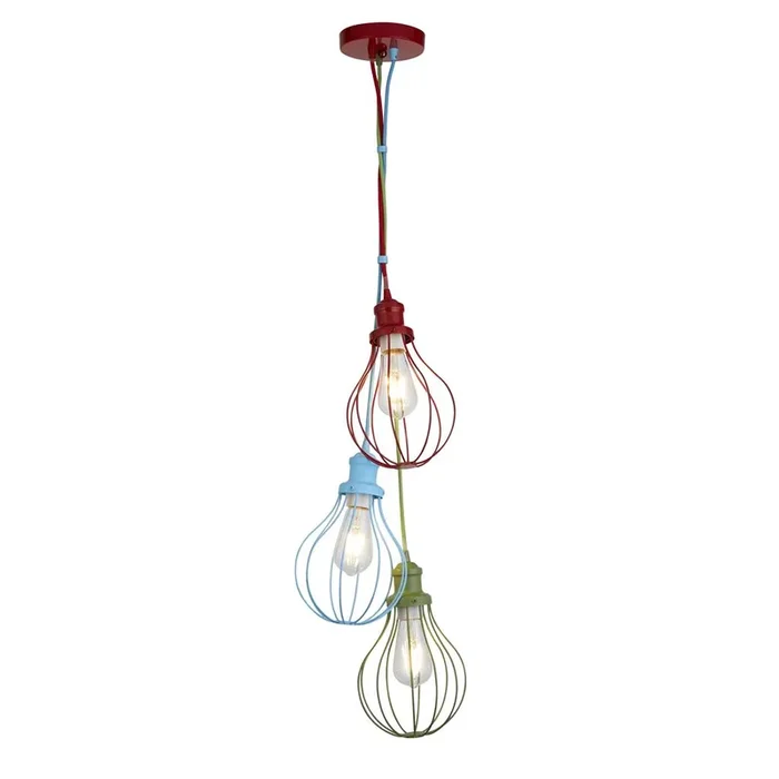 Searchlight Kids 3Lt Multi Drop Balloon Cage Pendant Multi – Colour 4683-3