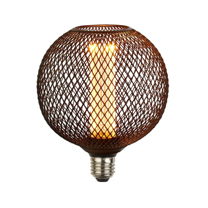 Searchlight Mesh 3.5W Warm White Dimmable LED 120mm Globe Bulb – Black – Screw Cap