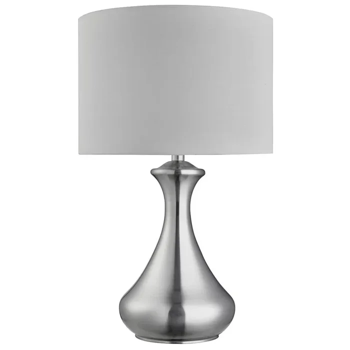 Searchlight Touch Lamp – Satin Silver, White Shade 2750Ss