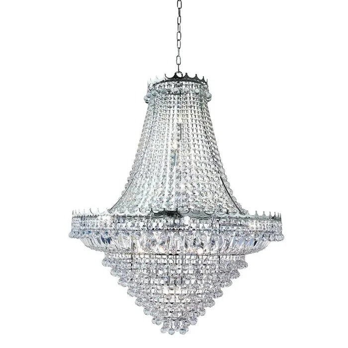 Searchlight Versailles – 19Lt (Dia 1022Cm) Clear Crystal Chandelier, Chrome Frame 9112-102Cc