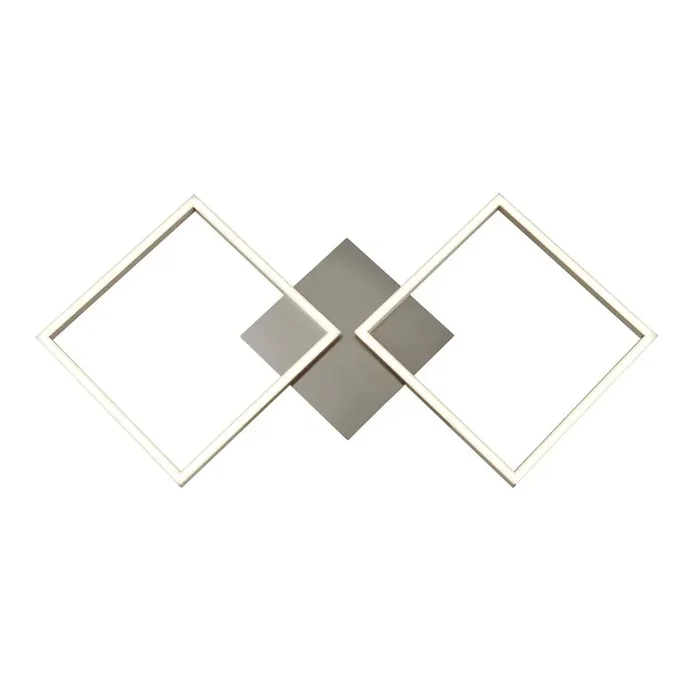 Searchlight Wall Art 2Lt Square Led Wall/Flush Fitting – Satin Silver 2912Ss